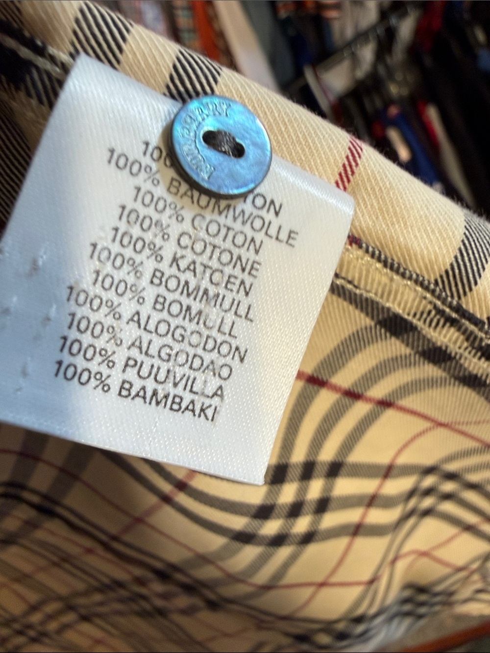 Burberry Classic Beige Plaid Button-Up Shirt - Picture 5 of 5